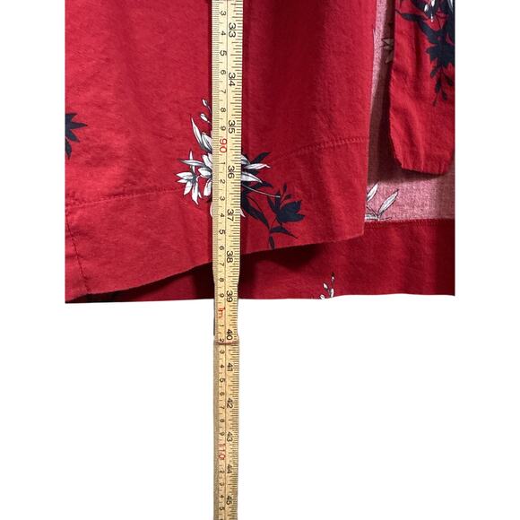 Banana Republic Red Floral Cotton Kimono Duster Cardigan Lightweight Boho | OSFM - Picture 7 of 11